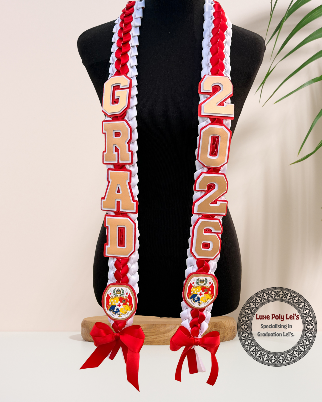 Pre-Made Tonga Inspired Graduation Sash Lei with Tongan Sila