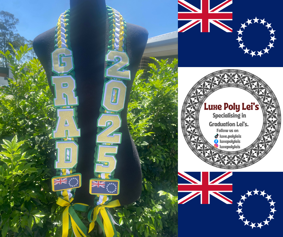 Cook Islands - Option 2 Inspired Graduation Sash Lei