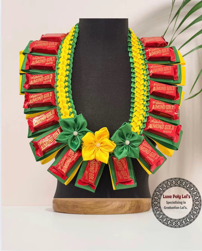 Green & Yellow NZ Whittakers Chocolate Kahoa Lei